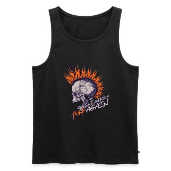 Punk Revival T-shirt punk politique - Débardeur bio Premium Homme - noir - Devant - Michal (187cm)
