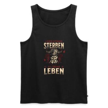 Viking Helmet Design Better Standing Die - Men's Premium Organic Tank Top - black - Front - AI Model Male 178 light (178cm)