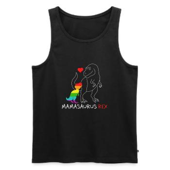 Mamasaurus Rex | Mutter | Neue Mama Regenbogen queer - Männer Premium Bio Tank Top - Schwarz - Vorne - Michal (187cm)