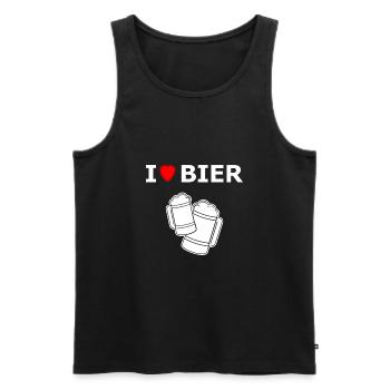 Bier Liebe - Männer Premium Bio Tank Top - Schwarz - Vorne - AI Model Male 178 light (178cm)