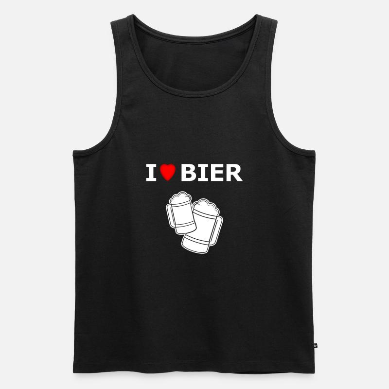 Bier Liebe - Männer Premium Bio Tank Top - Schwarz