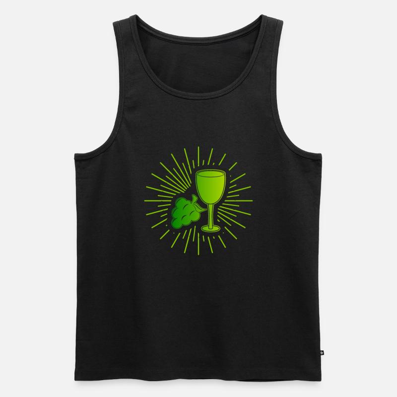 Weinrebe Weinglas - Männer Premium Bio Tank Top - Schwarz