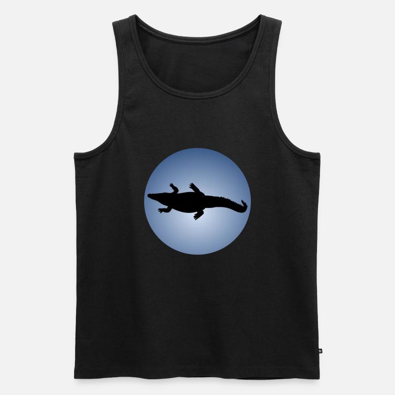 Echse Schädel Panzer - Männer Premium Bio Tank Top - Schwarz