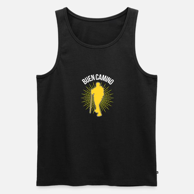 Jakobsweg - Männer Premium Bio Tank Top - Schwarz