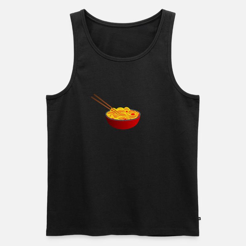 Ramen Stäbchen Asiatisch Nudeln - Männer Premium Bio Tank Top - Schwarz