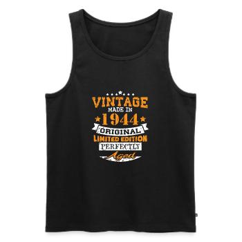 Vintage Made In 1944 Original Limited Edition - Männer Premium Bio Tank Top - Schwarz - Vorne - Michal (187cm)