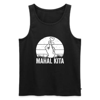 Awesome Mahal Kita Pinoy Finger Heart For Filipino - Men's Premium Organic Tank Top - black - Front - Michal (187cm)
