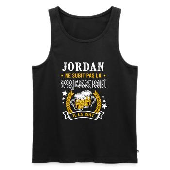 Jordan et bière & jordan cadeau jordan fête - Débardeur bio Premium Homme - noir - Devant - Michal (187cm)