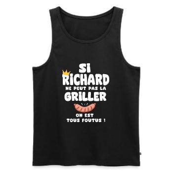 Richard roi barbecue cadeau richard fêtes - Débardeur bio Premium Homme - noir - Devant - AI Model Male 178 light (178cm)