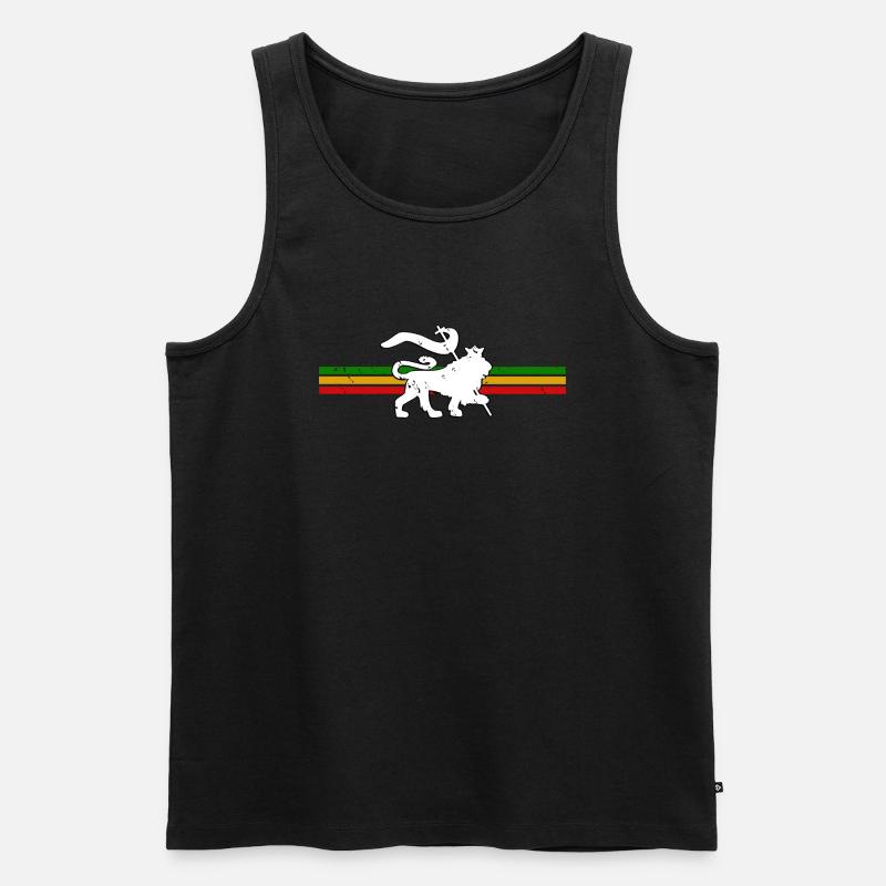Reggae Lion - Männer Premium Bio Tank Top - Schwarz
