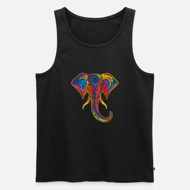 Elefant - Männer Premium Bio Tank Top - Schwarz