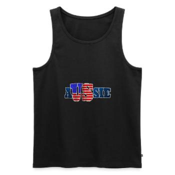 Australien Amerika - Männer Premium Bio Tank Top - Schwarz - Vorne - Michal (187cm)