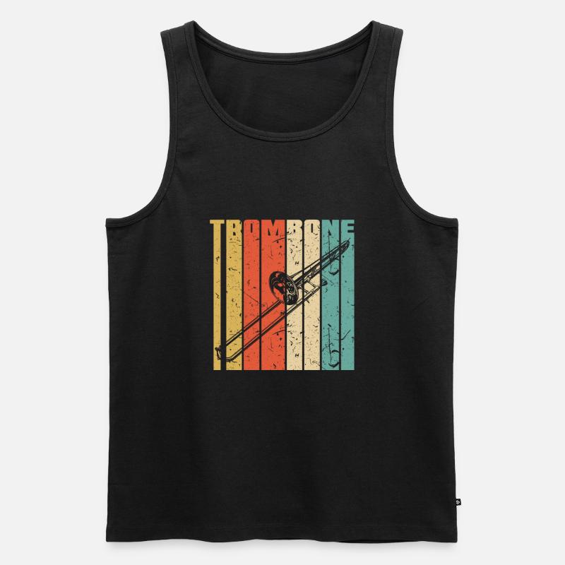 Posaune Trompete - Männer Premium Bio Tank Top - Schwarz