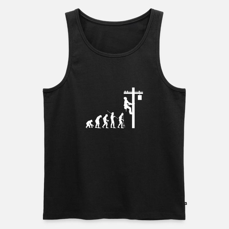 Evolution Elektriker - Männer Premium Bio Tank Top - Schwarz