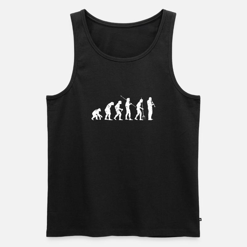 Evolution Klarinette Klarinettisten - Männer Premium Bio Tank Top - Schwarz