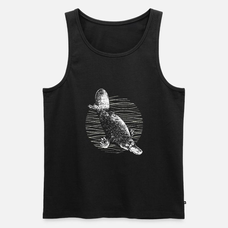 Schnabeltier Biber - Männer Premium Bio Tank Top - Schwarz