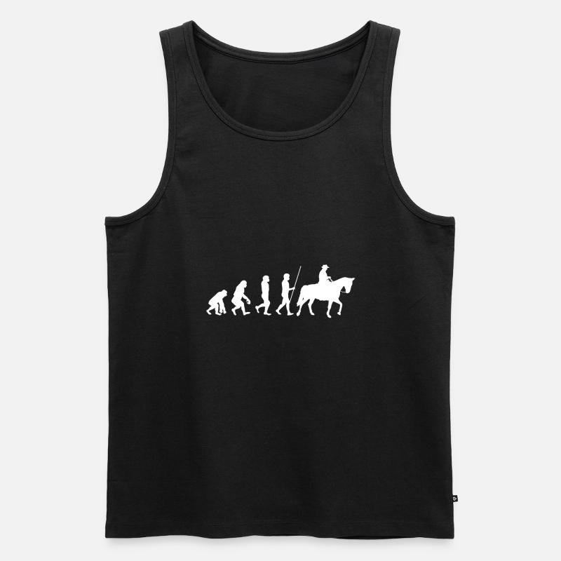 Evolution Reiter - Männer Premium Bio Tank Top - Schwarz