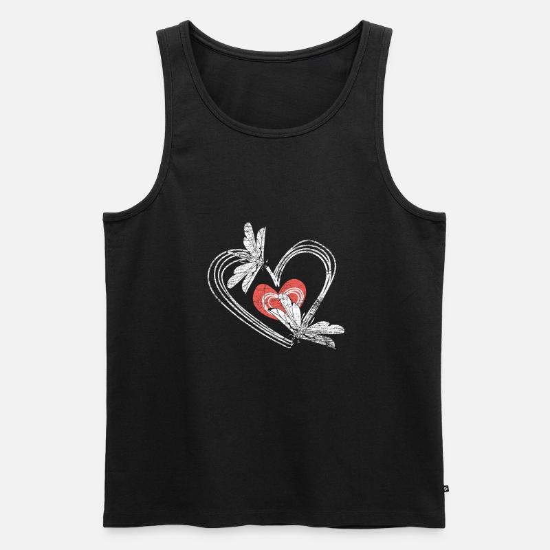 Libelle Leidenschaft - Männer Premium Bio Tank Top - Schwarz