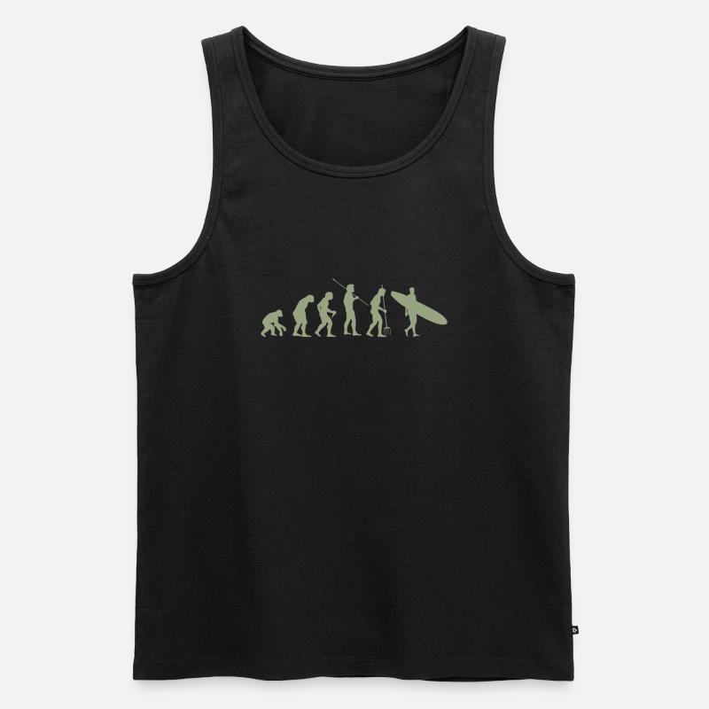 Surfing Evolution - Men's Premium Organic Tank Top - black