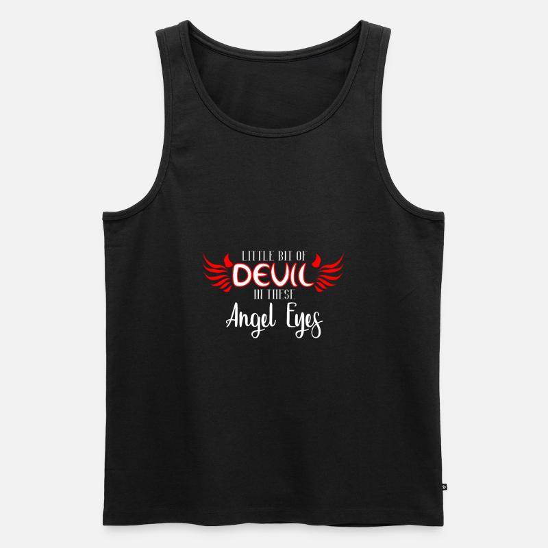 Teufel Engel - Männer Premium Bio Tank Top - Schwarz