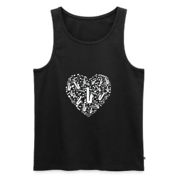 Saxophon - Männer Premium Bio Tank Top - Schwarz - Vorne - Michal (187cm)