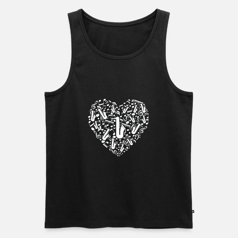 Saxophon - Männer Premium Bio Tank Top - Schwarz