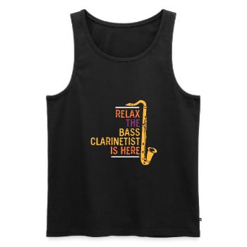 Bass clarinet player - Men's Premium Organic Tank Top - black - Front - Michal (187cm)