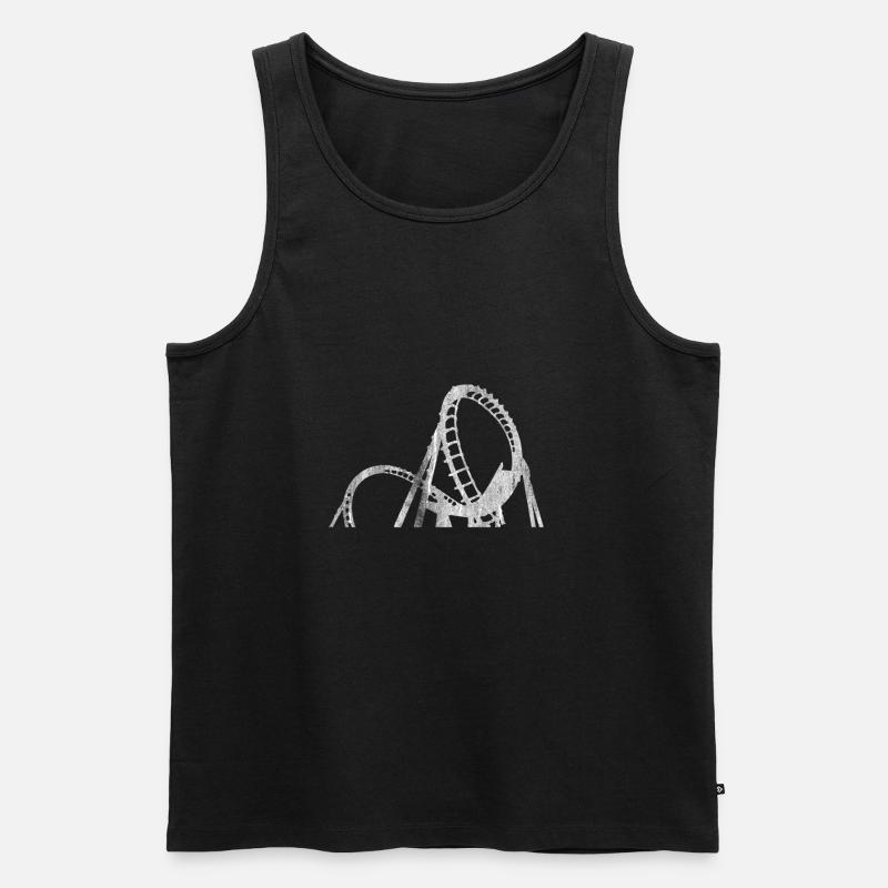 Achterbahn Karussell - Männer Premium Bio Tank Top - Schwarz