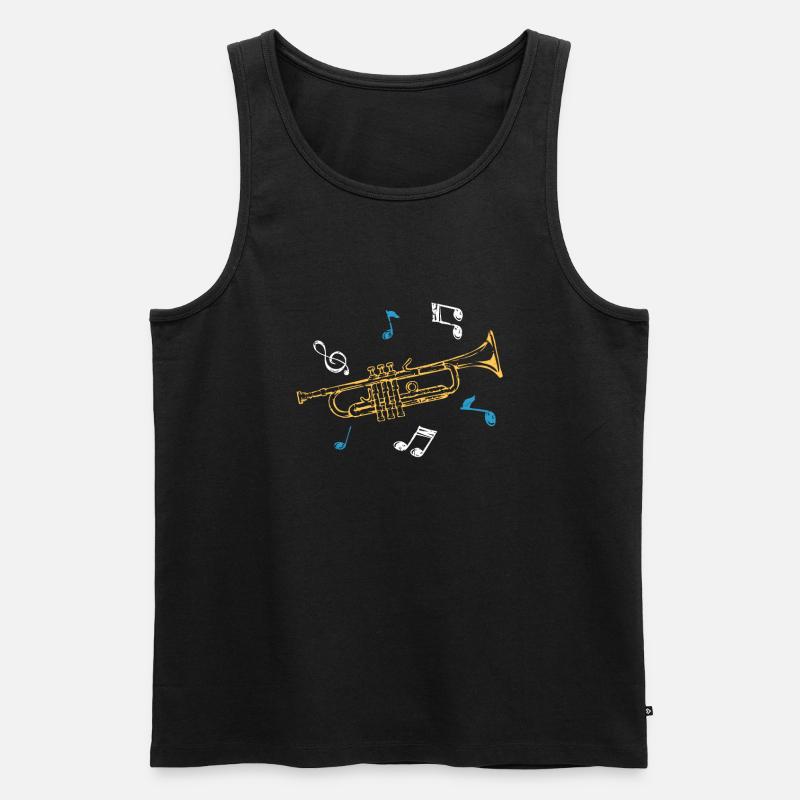 Trompete - Männer Premium Bio Tank Top - Schwarz