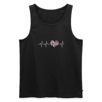 Battement de coeur de la Norvège - Débardeur bio Premium Homme - noir - Devant - Michal (187cm)