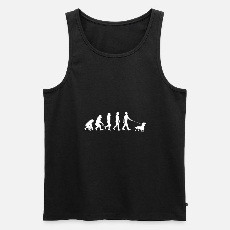 Dackel Evolution - Männer Premium Bio Tank Top - Schwarz