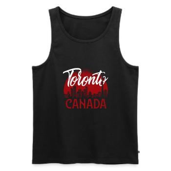 Canada Toronto - Men's Premium Organic Tank Top - black - Front - AI Model Male 178 light (178cm)