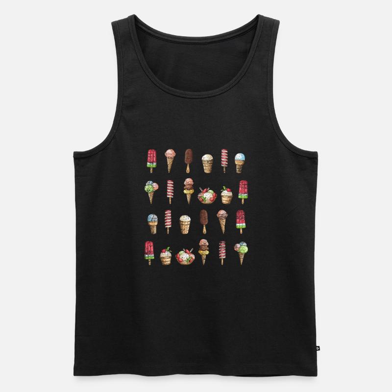 Eis Eisbecher - Männer Premium Bio Tank Top - Schwarz