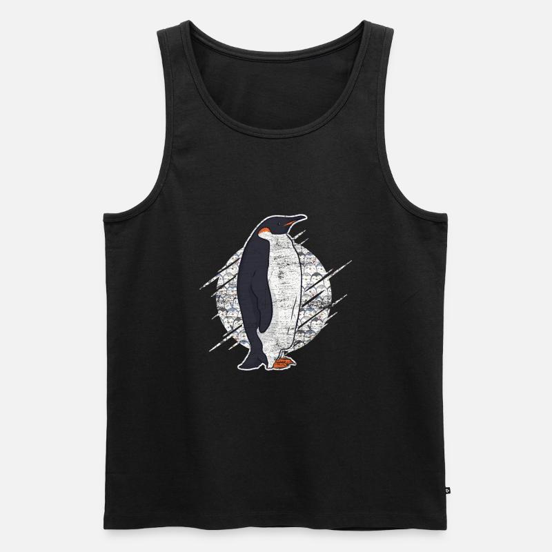 Pinguin Kaiserpinguin - Männer Premium Bio Tank Top - Schwarz