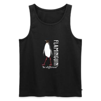 Pinguin Flamingo - Männer Premium Bio Tank Top - Schwarz - Vorne - Michal (187cm)