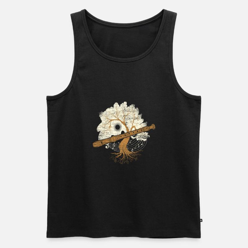 Flöte Blockflöte Querflöte - Männer Premium Bio Tank Top - Schwarz