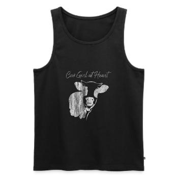 cow - Men's Premium Organic Tank Top - black - Front - Michal (187cm)