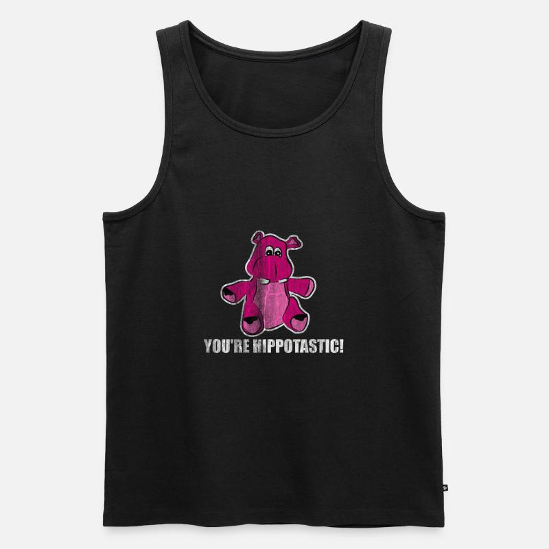 Nilpferd - Männer Premium Bio Tank Top - Schwarz
