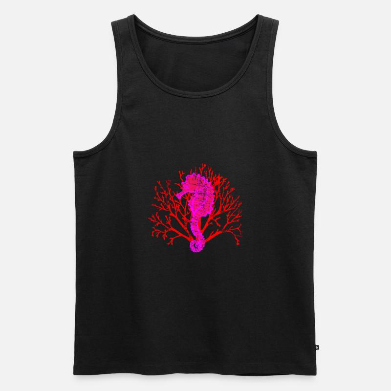 Seepferdchen Korallen - Männer Premium Bio Tank Top - Schwarz