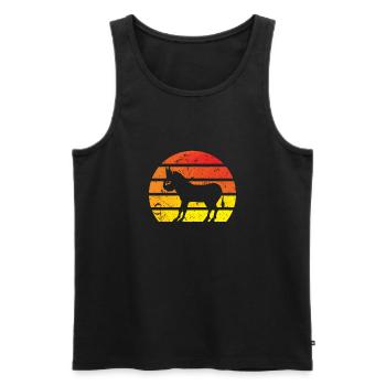 Esel Pferd - Männer Premium Bio Tank Top - Schwarz - Vorne - Michal (187cm)