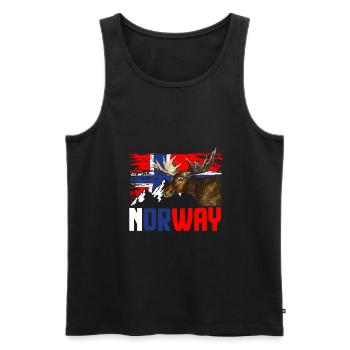 Norwegen Elch - Männer Premium Bio Tank Top - Schwarz - Vorne - Michal (187cm)