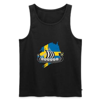 Schweden Wikinger - Männer Premium Bio Tank Top - Schwarz - Vorne - Michal (187cm)