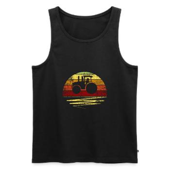 Farmer - Men's Premium Organic Tank Top - black - Front - Michal (187cm)