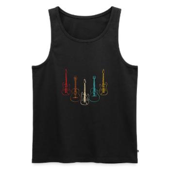 guitar - Men's Premium Organic Tank Top - black - Front - Michal (187cm)