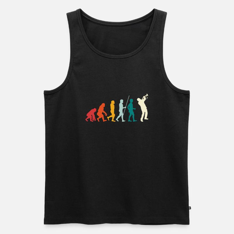 Evolution Trompete - Männer Premium Bio Tank Top - Schwarz