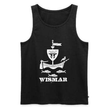 Wismar - Männer Premium Bio Tank Top - Schwarz - Vorne - AI Model Male 178 light (178cm)