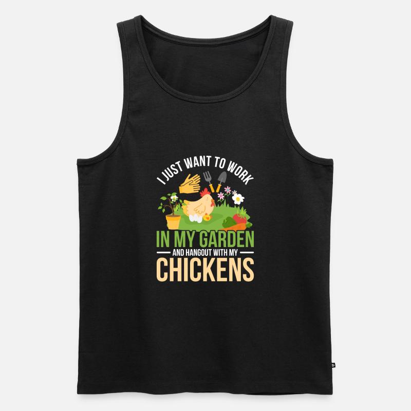 Huhn Garten - Männer Premium Bio Tank Top - Schwarz