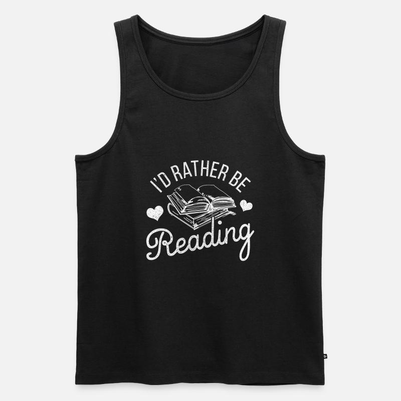 Buch Bücher Lesen - Männer Premium Bio Tank Top - Schwarz