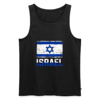 Israel Mossad - Débardeur bio Premium Homme - noir - Devant - Michal (187cm)