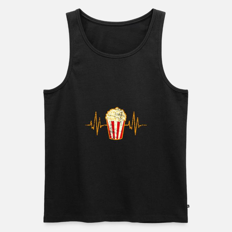 Popcorn Herz - Männer Premium Bio Tank Top - Schwarz